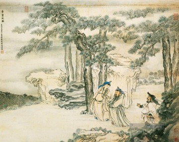 Qian Xuan Assistenten des Kaisers Kunst Chinesische Ölgemälde
